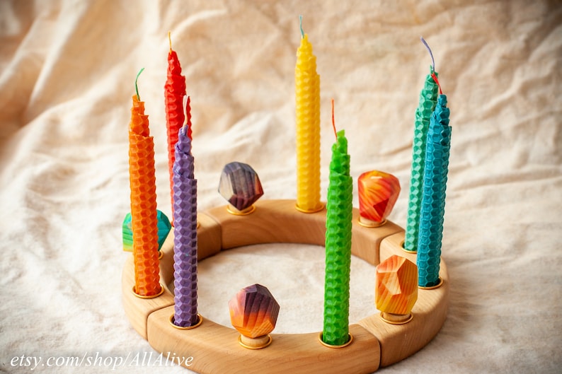 Waldorf inspired Birthday Ring and Advent Spiral Decorations Etsy