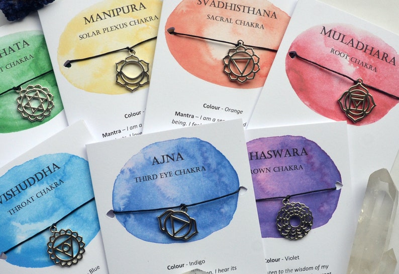 Chakra Charm Bracelet Set Chakra Cards Chakra Charms