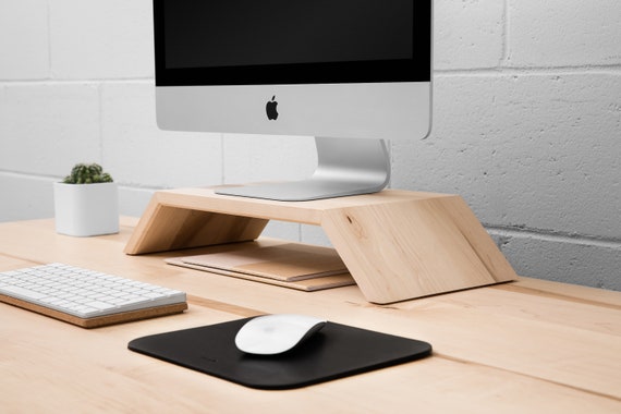 Wooden Monitor Stand Etsy