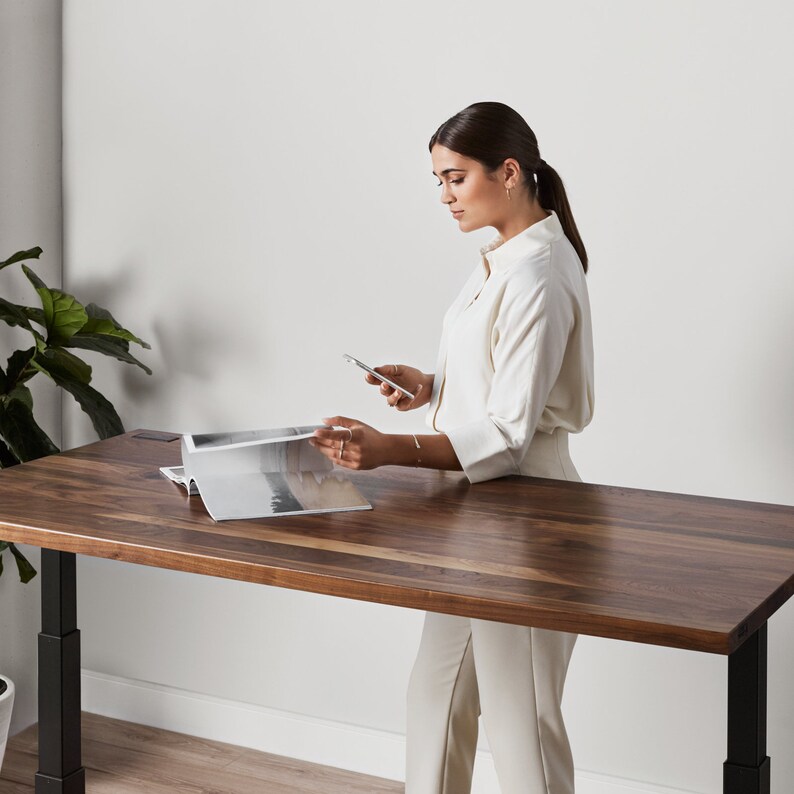 Premium Standing Desk The Sway Desk in Solid Walnut Etsy