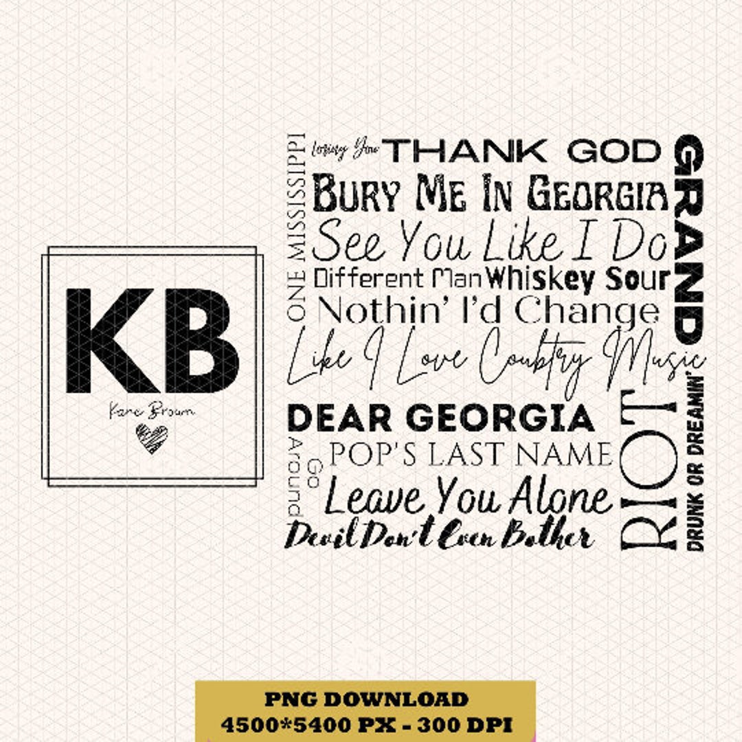 Kane Brown PNG Kane Brown Shirt File Png KB Tour 2023 Png - Etsy