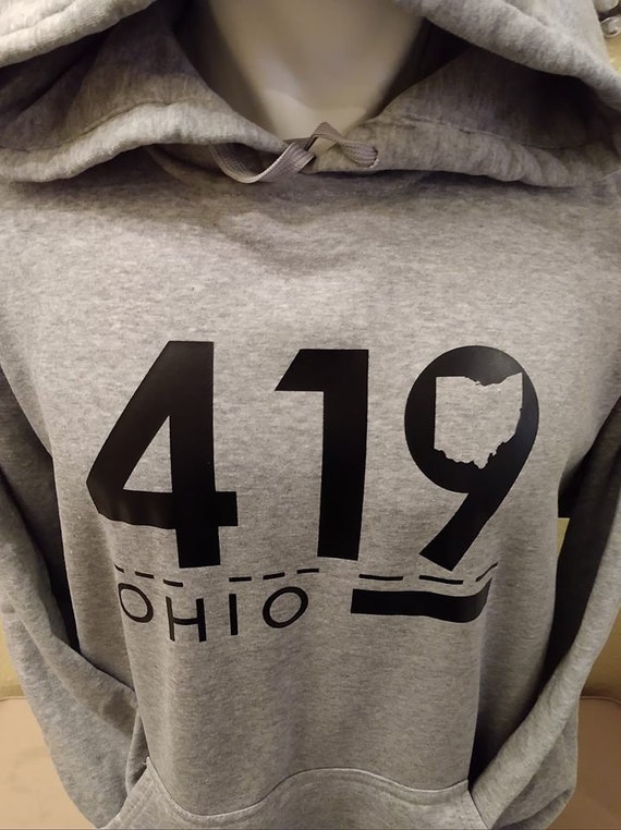 Toledo Ohio Oh 419 Area Code Sweatshirt Hoodie Hooded Etsy