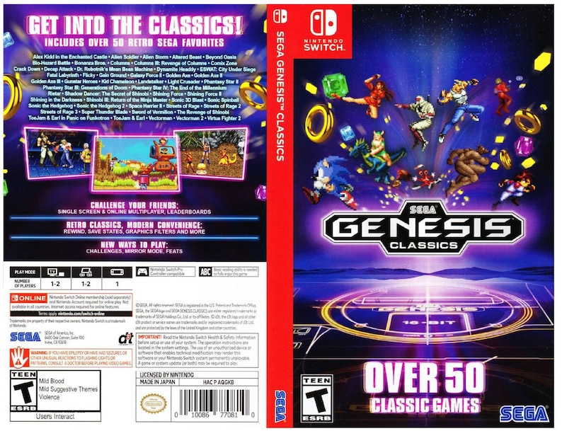 download free sega genesis classics switch game list