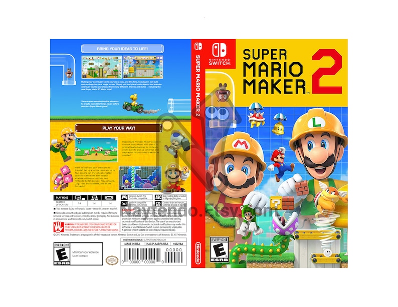 Super Mario Maker 2 Custom Nintendo Switch Art Cover w/ Game Etsy
