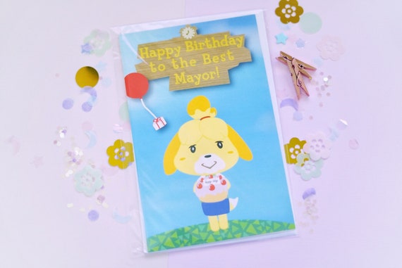 Animal Crossing Isabelle Joyeux Anniversaire A La Carte De Etsy Animal Crossing Isabelle Joyeux Anniversaire A La Carte De Etsy