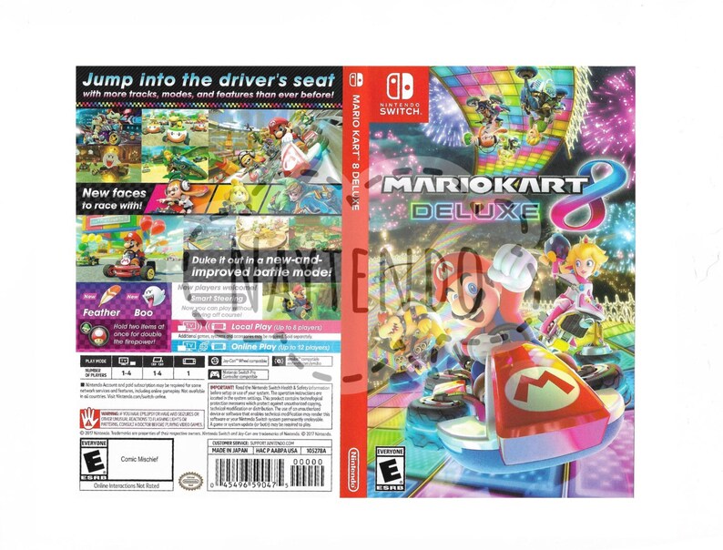 Custom Nintendo Switch Art Cover w/ Game Case Mario Kart 8 | Etsy