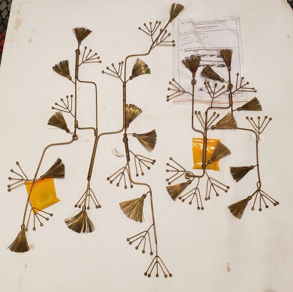 RARE DWELL STUDIO Global Views Brass Fans Tassels Wall Decor Etsy