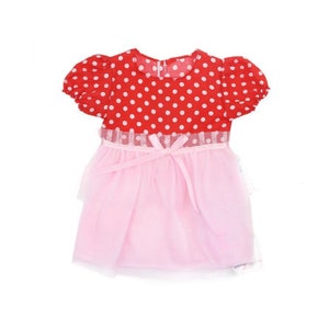ZOMERSCHOOLJURK - Handgemaakte poppenkleding voor 18 inch poppen American Girl poppen - Rood Wit Polka Dot Knielengte Tutu Leuke jurk