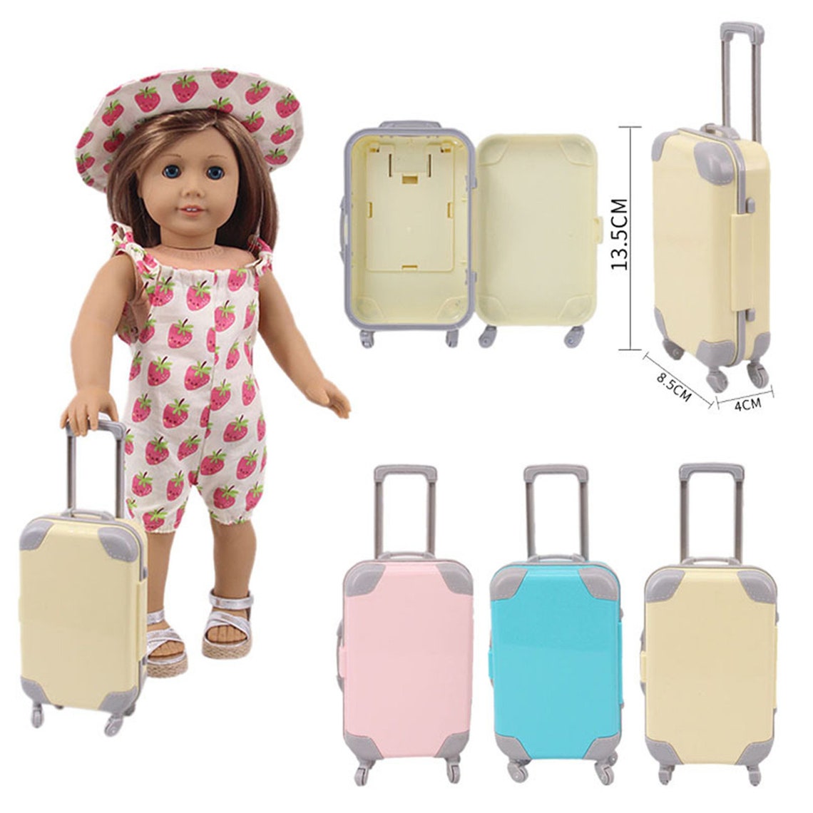 18 inch Doll Travel Suitcase Cute Miniature Luggage Case Doll Etsy