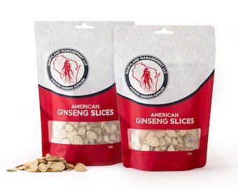 Authentic American Ginseng Slices (Sliced Roots Direct from The Farmer to The Consumer!) Wisconsin Grown! (16 oz)