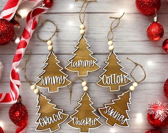 Personalized Christmas Tree Sticking Tag Ornament Gift Tag