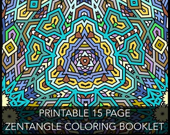 Download Zentangle Coloring Book Etsy