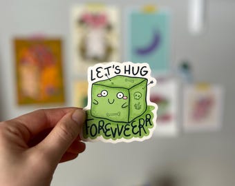 Gelatinous Cube 'Let's Hug' Sticker | Matte Vinyl D&D Decor