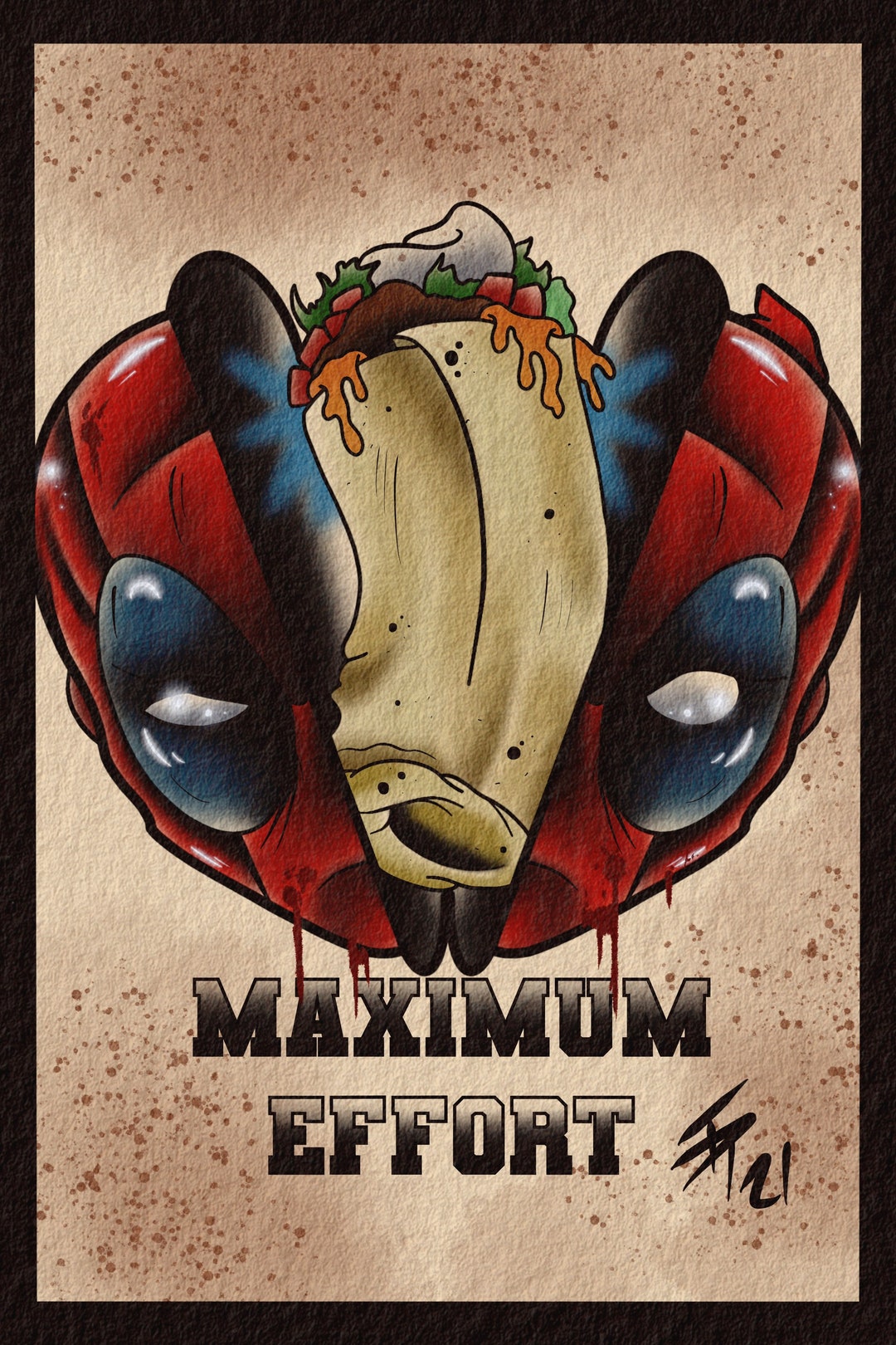 Deadpool Tattoo Flash - Etsy Deadpool Tattoo Flash - Etsy