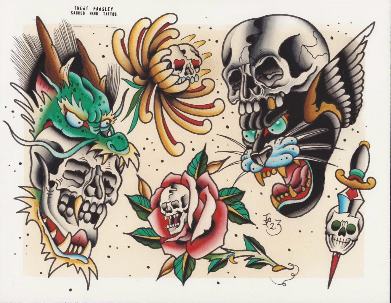 Wacky Tattoo Flash - Etsy