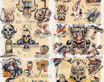 Full Music Set Tattoo Flash