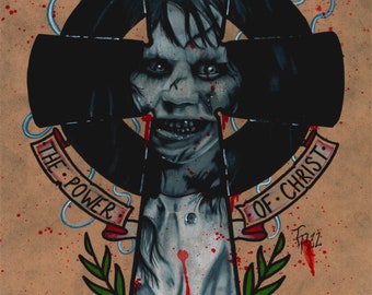 The Exorcist color pencil portrait print