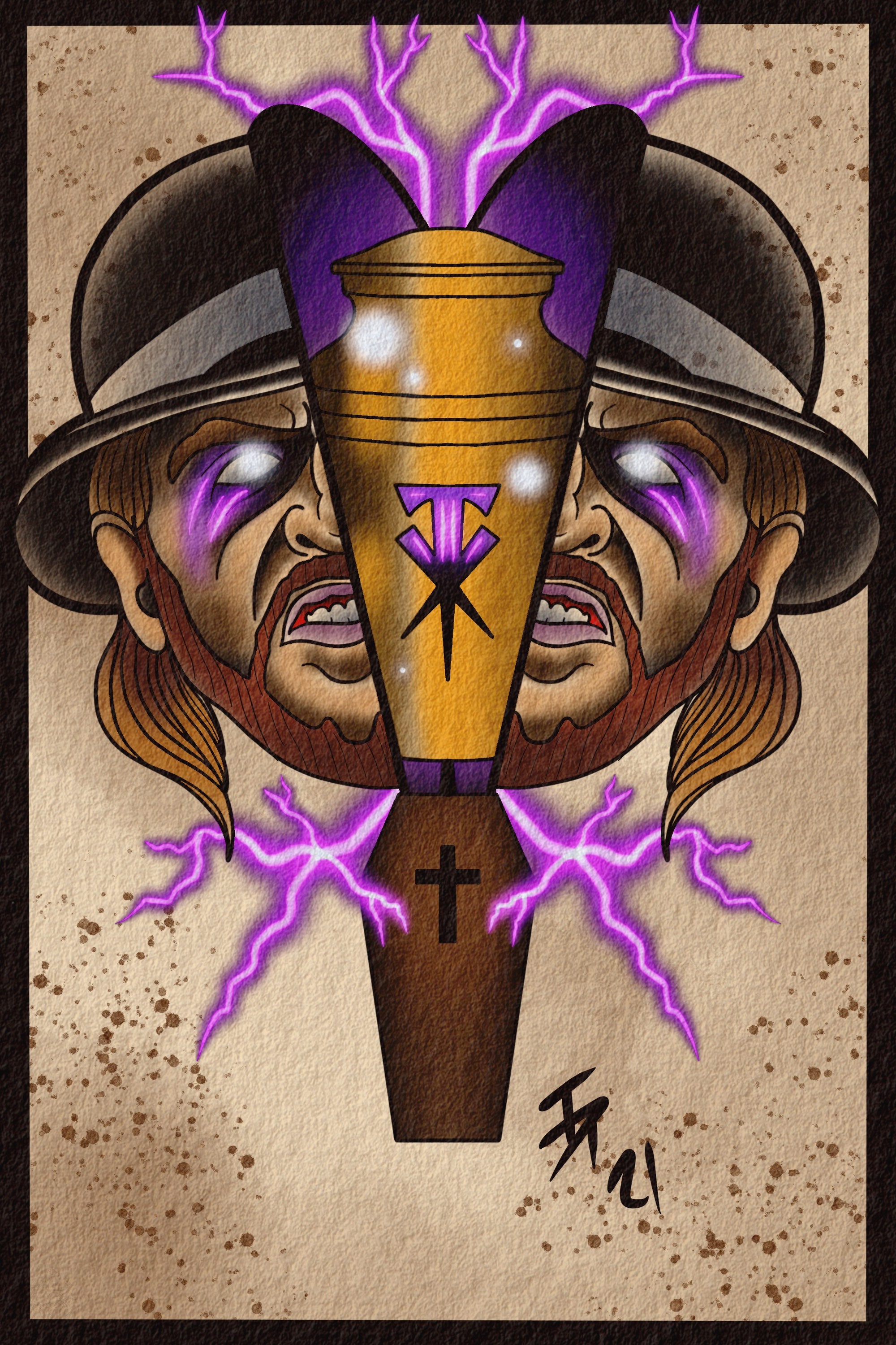 The Undertaker Tattoo Flash - Etsy Australia The Undertaker Tattoo Flash - Etsy Australia
