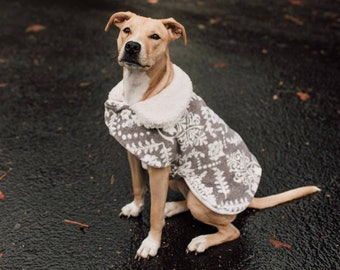 Dog coat, Reversible, Puppy Poncho, Luxury Fleece Dog Sweater, Doggy Coat, Puppy Coat, Winter Coat