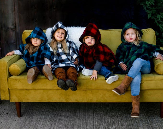Car Seat Poncho, plush fleece kids carseat safe poncho, reversible winter coat, baby poncho, with pockets