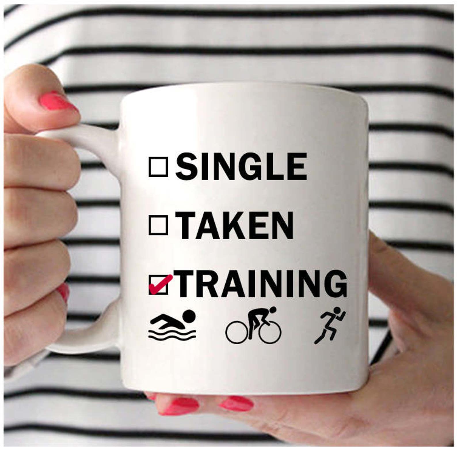 Triathlon Mug, Single Taken Training, Triathlon Gifts, Triathlete Gifts