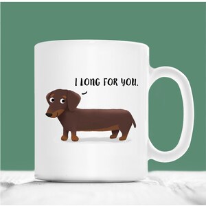 DACHSHUND MUG Chubby Dachshund Coffee Art on White Glossy Ceramic Mug Red or Black and Tan Doxie Kawaii Art By Bark&Run! DACHSHUND MUG Chubby Dachshund Coffee Art on White Glossy Ceramic Mug Red or Black and Tan Doxie Kawaii Art By Bark&Run!