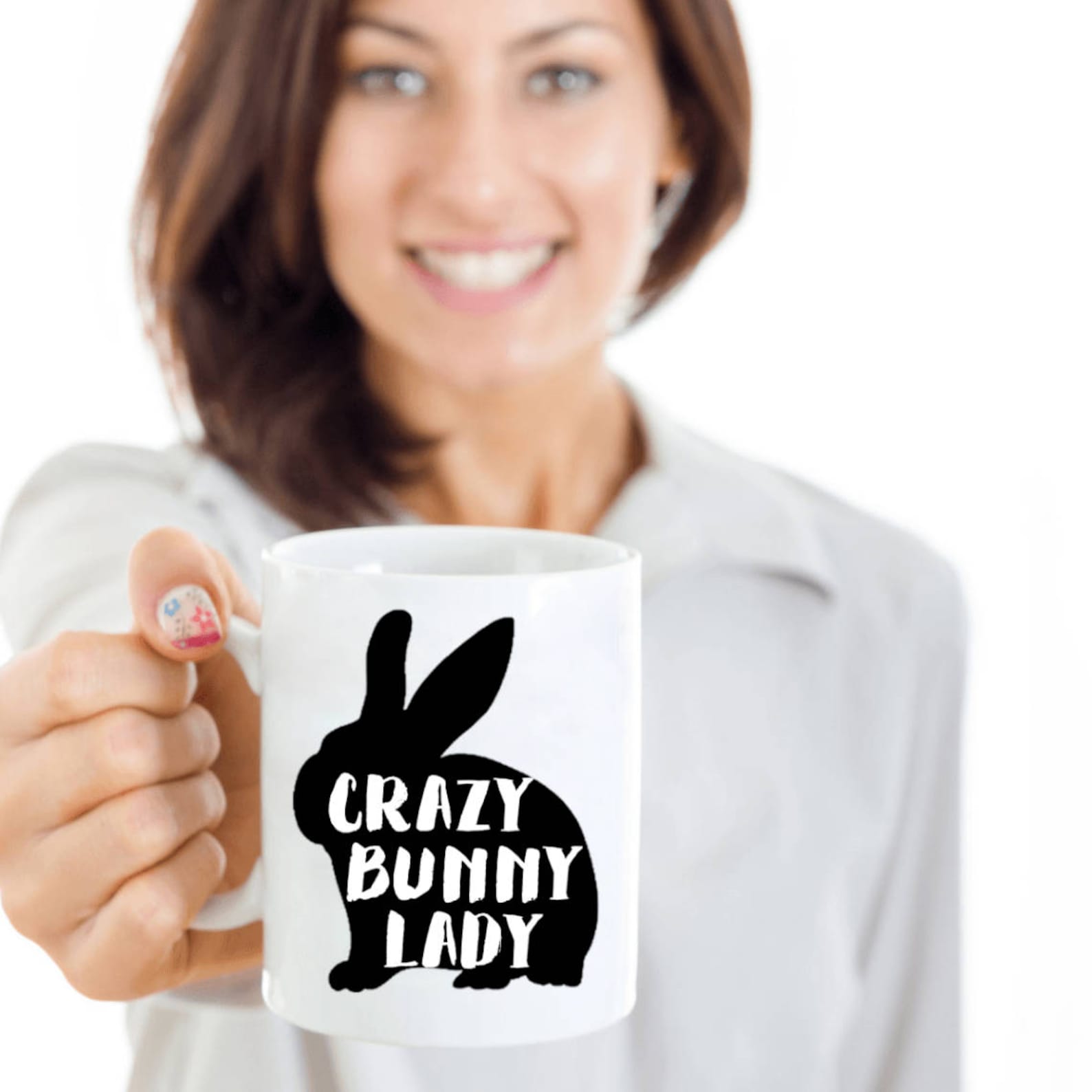 Bunny Mug Crazy Bunny Lady Rabbit Mug Rabbits Gift Rabbit Etsy