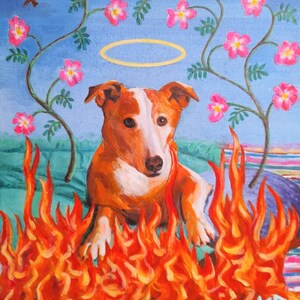 Nouveau - Grande carte Love You Devil Dog, 19,8 cm x 14,9 cm, vierge à l'intérieur avec enveloppe.