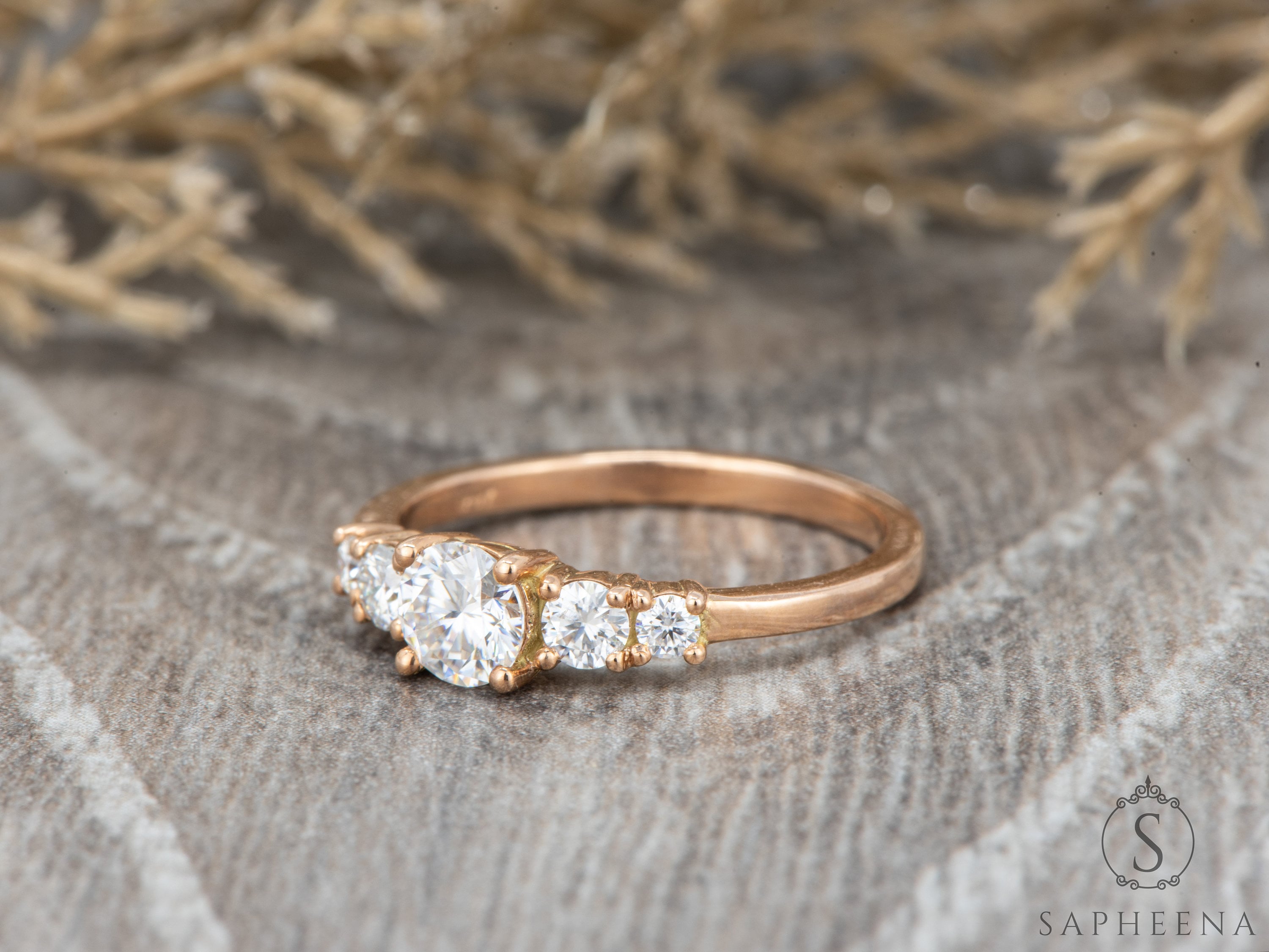 5mm Forever Classic Charles & Colvard Moissanite Engagement Ring Set 0.5  Carat