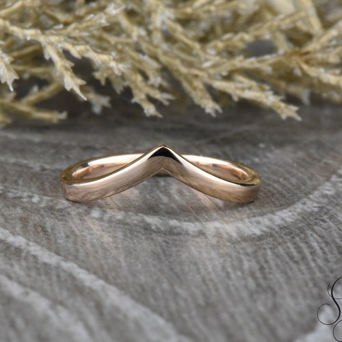 Tiara Wedding Band in Solid 14k/18k Rosewhiteyellow Gold or Etsy