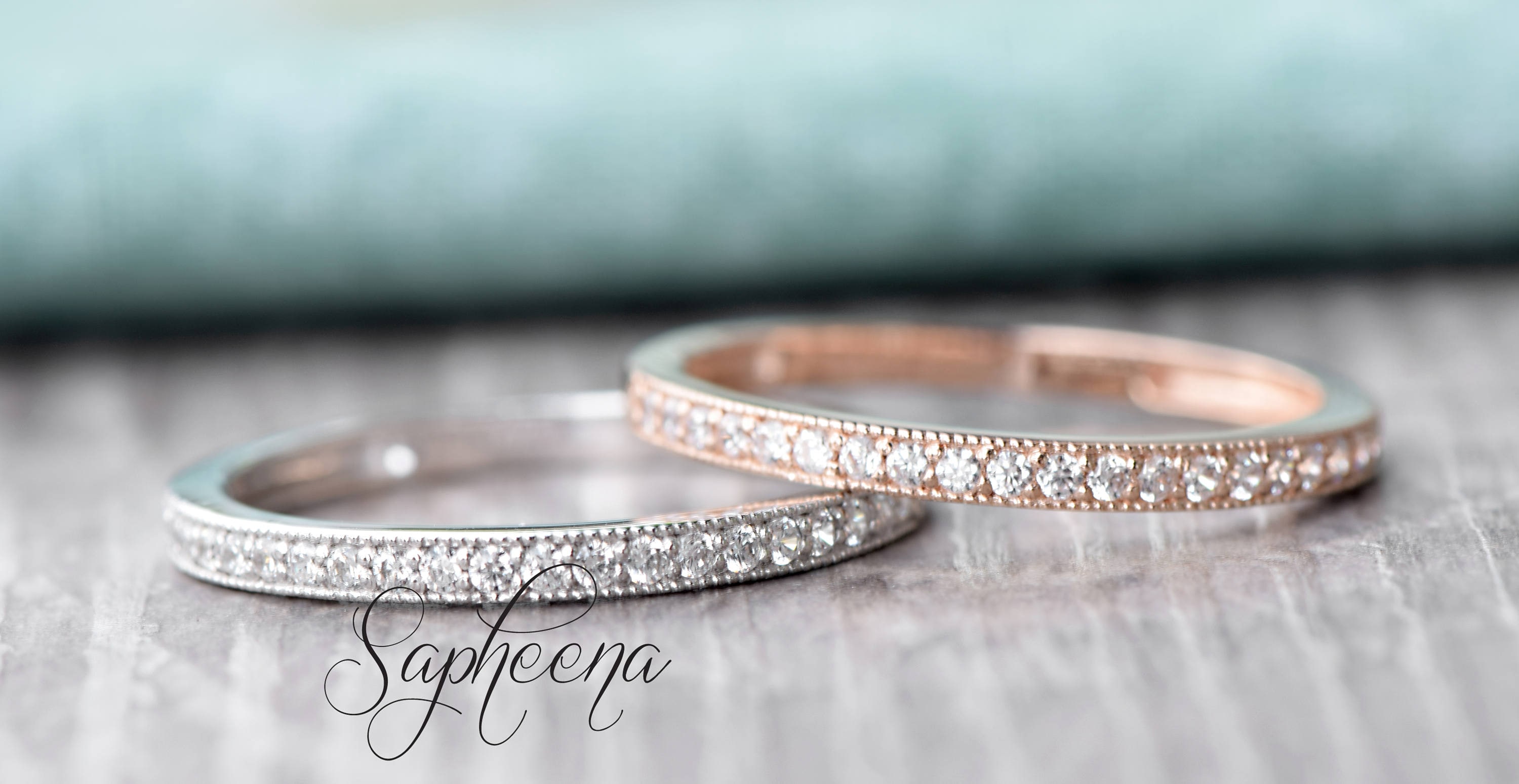 Half Eternity Milgrain Diamond Wedding Band Lab Grown Etsy Canada