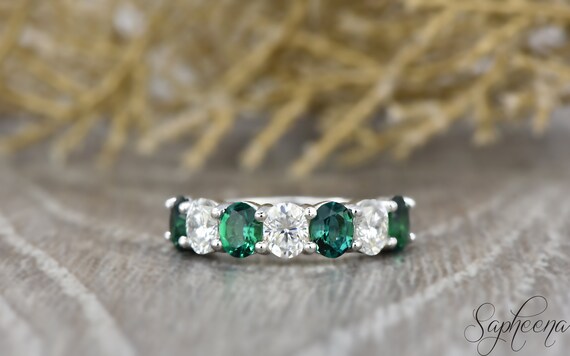 Green diamond eternity best sale ring