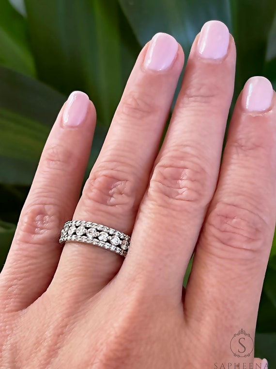 Triple eternity band ring shop