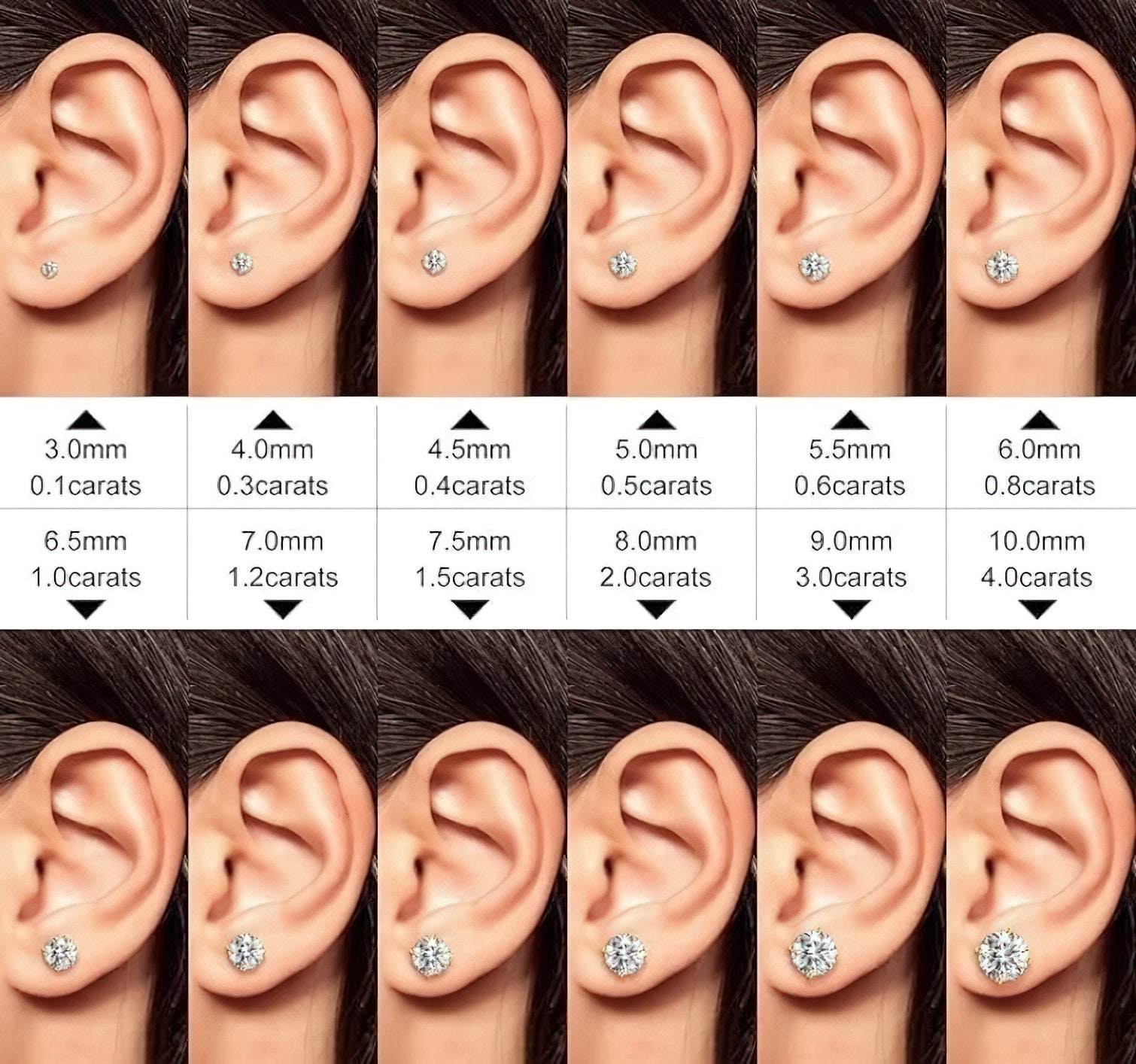 Carat Size Ct Diamond Earrings 18k Solitaire Diamond Stud Earrings