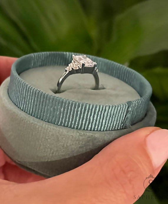 1.6ct Radiant Cut Moissanite Engagement Ring Low Profile