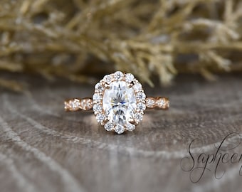 Ct NEO the One Oval Halo Engagement Ring, Oval Cut Moissanite - Main Image