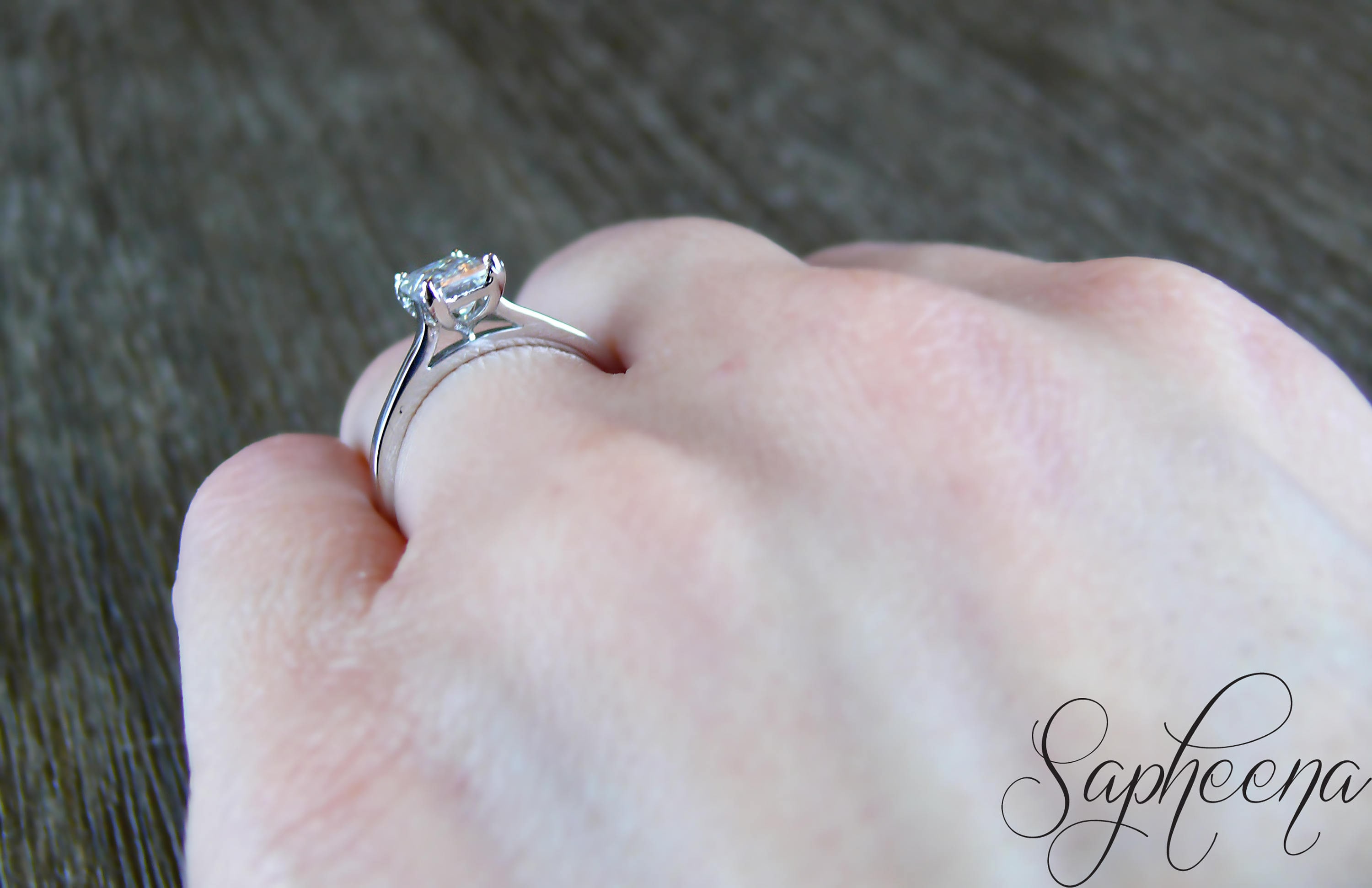 Moissanite Engagement Ring Emerald Cut Moissanite Ring Etsy Canada