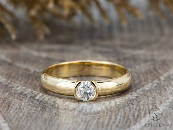 Double Diamond Bezel Set Engagement Ring – Wendy Nichol
