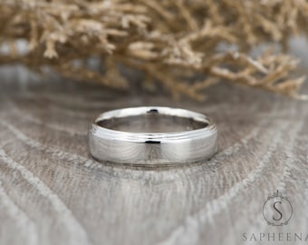 5mm Gold Wedding Band • Solid Gold Platinum Men’s Comfort Fit Classic Ring