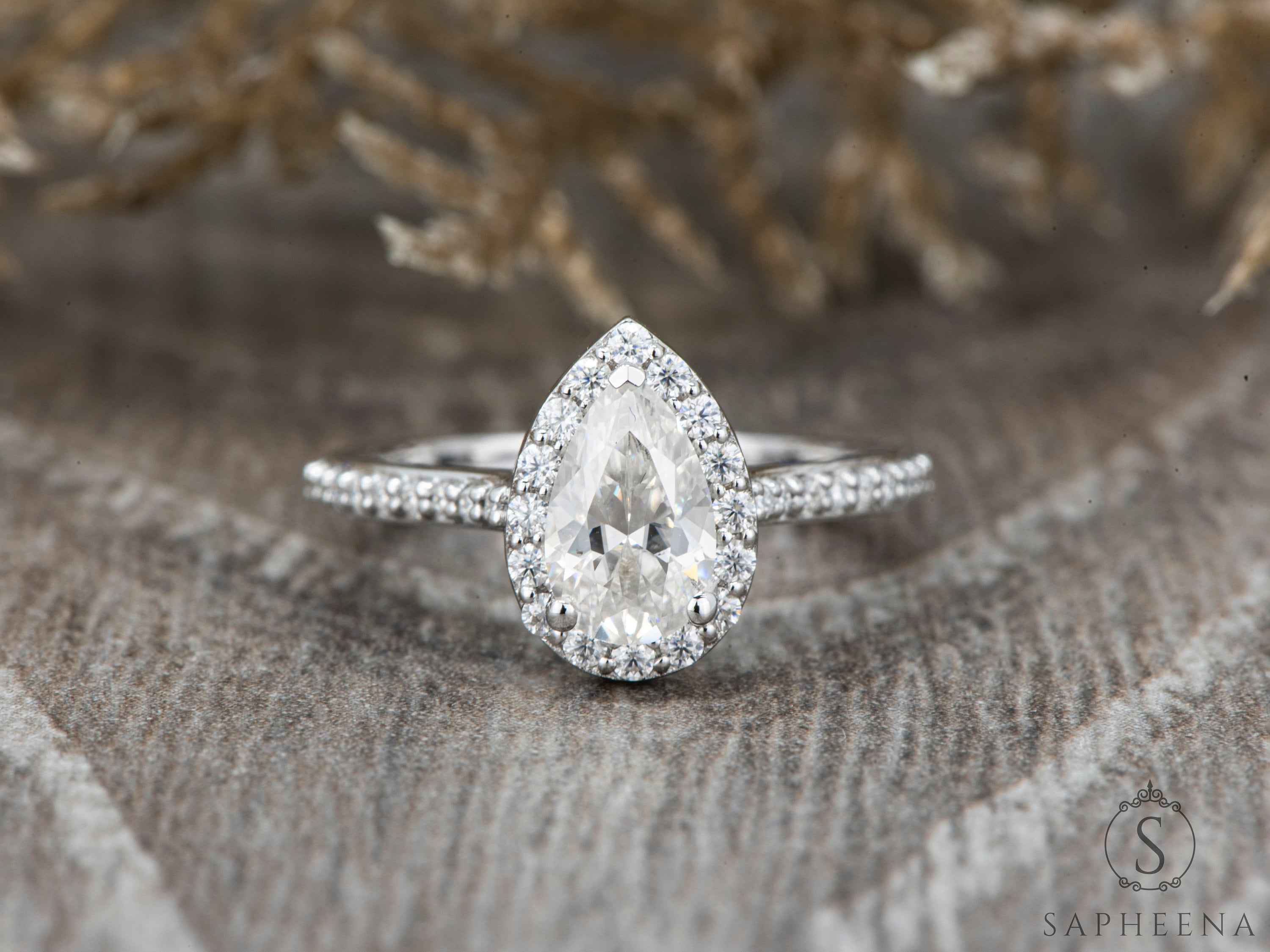 3.07CTW Colorless Pear Brilliant Lab-Grown Diamond Engagement Ring