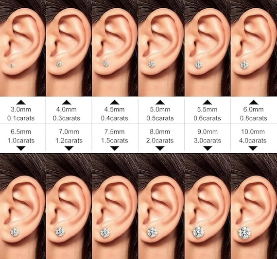 1Ct Brilliant Round Cut Moissanite Earrings, Moissanite Screw Back Studs,  14k Yellow Gold Bridal Earrings, Gold Wedding Stud Earrings