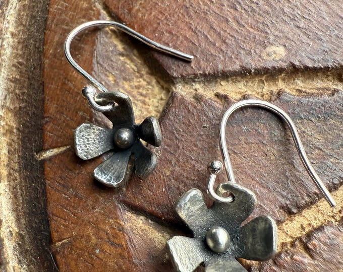 Handcrafted Recycled Silver Flower Earrings
