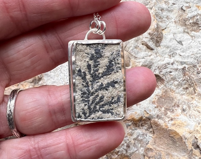 Dendrite and Recycled Silver Necklace