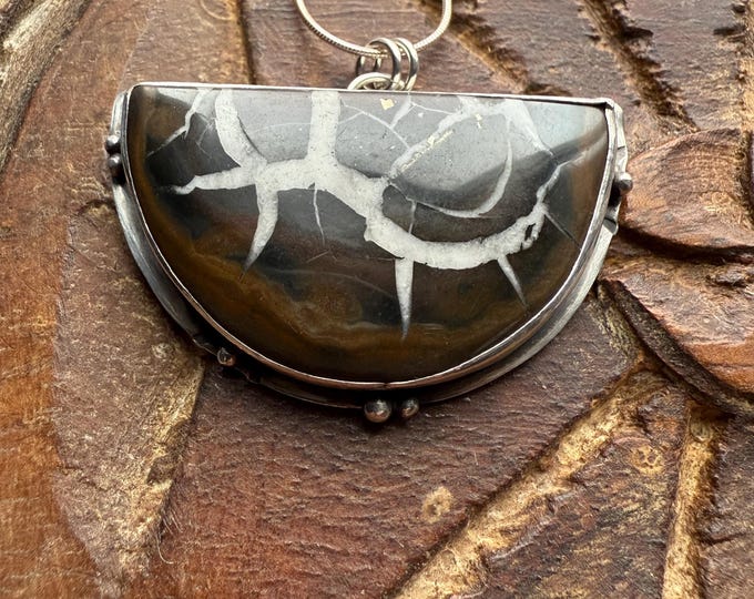 Septarian Recycled Silver Necklace