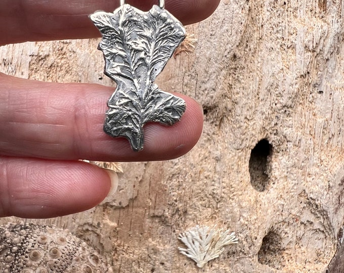 Recycled Fine Silver Fan Coral Necklace