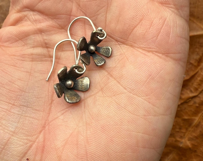 Handcrafted Recycled Silver Flower Earrings