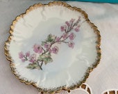 Antique Apple Blossom Dresser Tray Porcelain Plate Limoges France Gift for Home