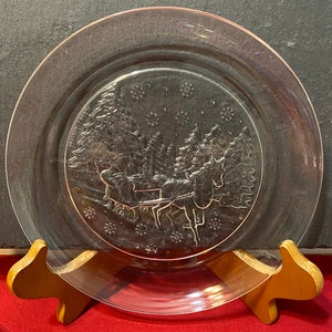Vintage Glass Holiday Dessert Plates/Gift For Home/Replacement/Set of 2/Christmas plates