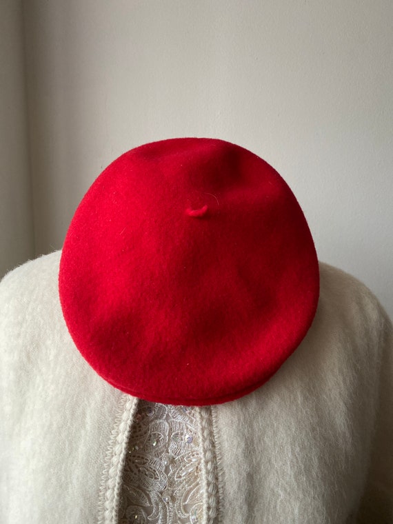 Vintage Red British Peebles Kangol Cap/Red Wool Ca