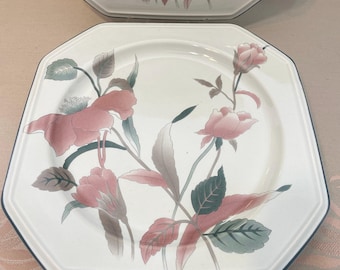 Mikasa Continental Silk Flower Dish Ware/ Octagon Plates/F3003/Replacement/Gift for Home